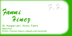 fanni hincz business card